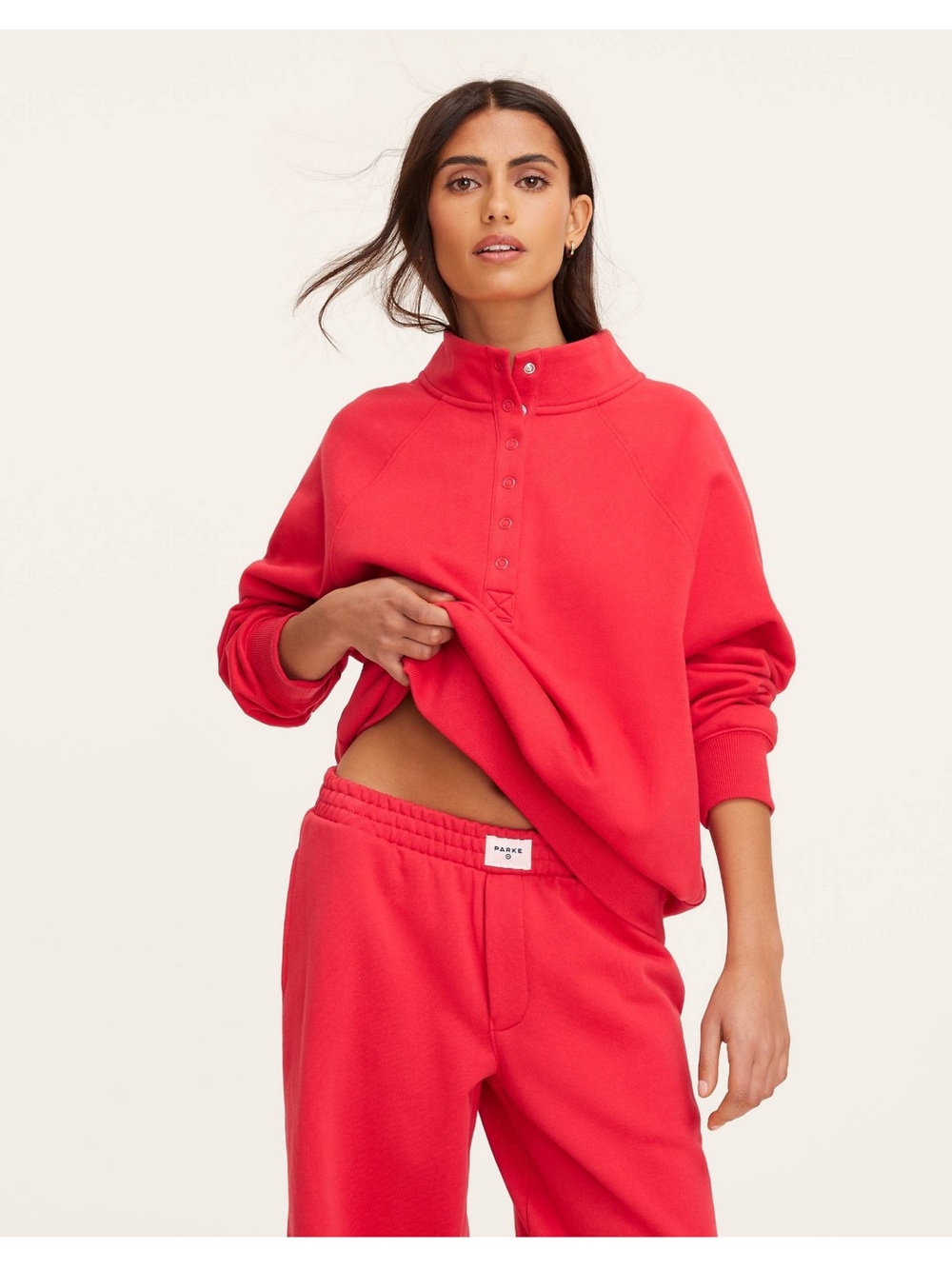 Parke x Target Women’s Snap Mockneck Red Sweatshirt NWT